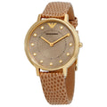 Buy Emporio Armani Women's Quartz Brown Leather Strap Taupe Mother of Pearl Dial 32mm Watch AR11151 in Pakistan