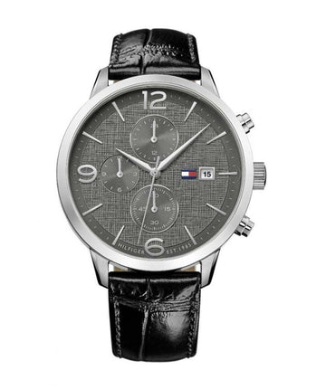 Buy Tommy Hilfiger Casual Grey Dial Black Leather Strap Watch for Men - 1710361 in Pakistan