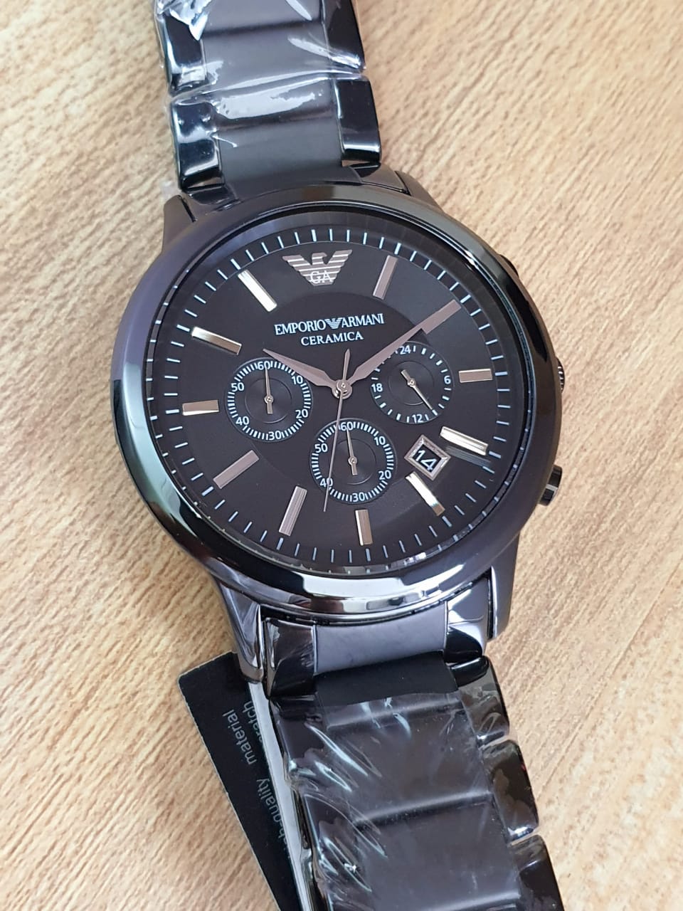 Buy Emporio Armani Ceramica Black Dial Chronograph Quartz Watch for Gents - Emporio Armani AR1451 in Pakistan