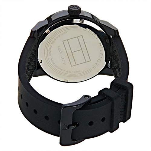 Buy Tommy Hilfiger Mens Quartz Silicone Strap Black Dial 42mm Watch - 1791382 in Pakistan