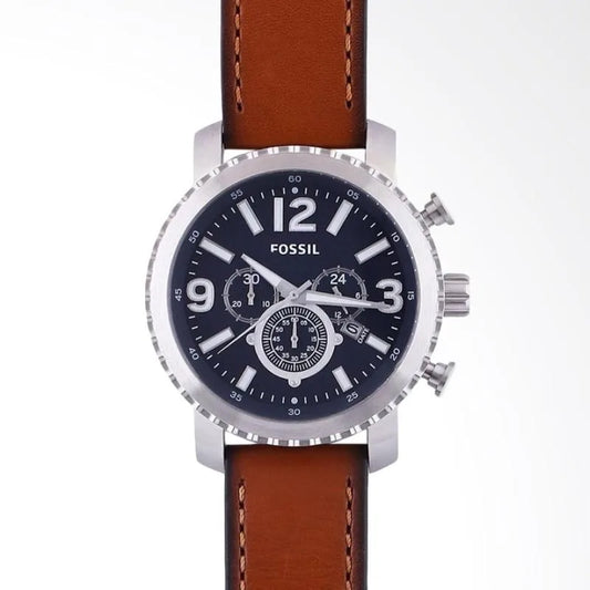 Buy Fossil Men's Quartz Leather Strap Blue Dial 45mm Watch BQ2126 in Pakistan