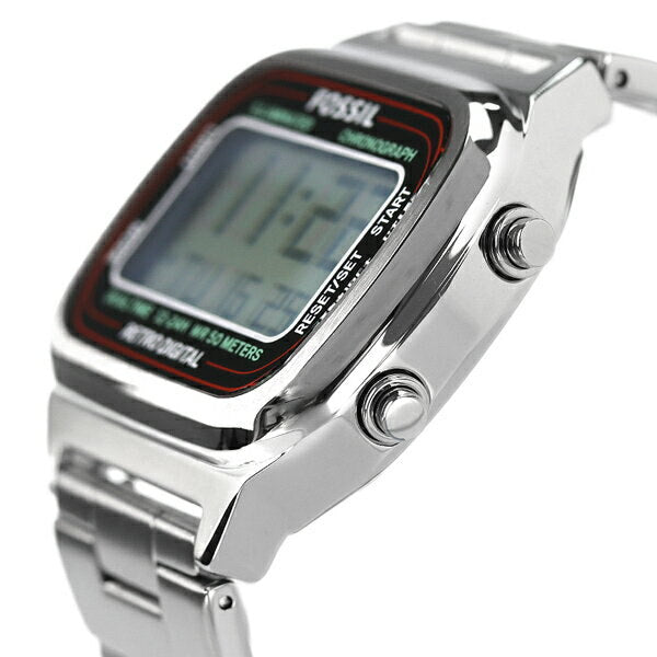 Buy Retro Digital Dial Silver Steel Strap Watch For Men in Pakistan