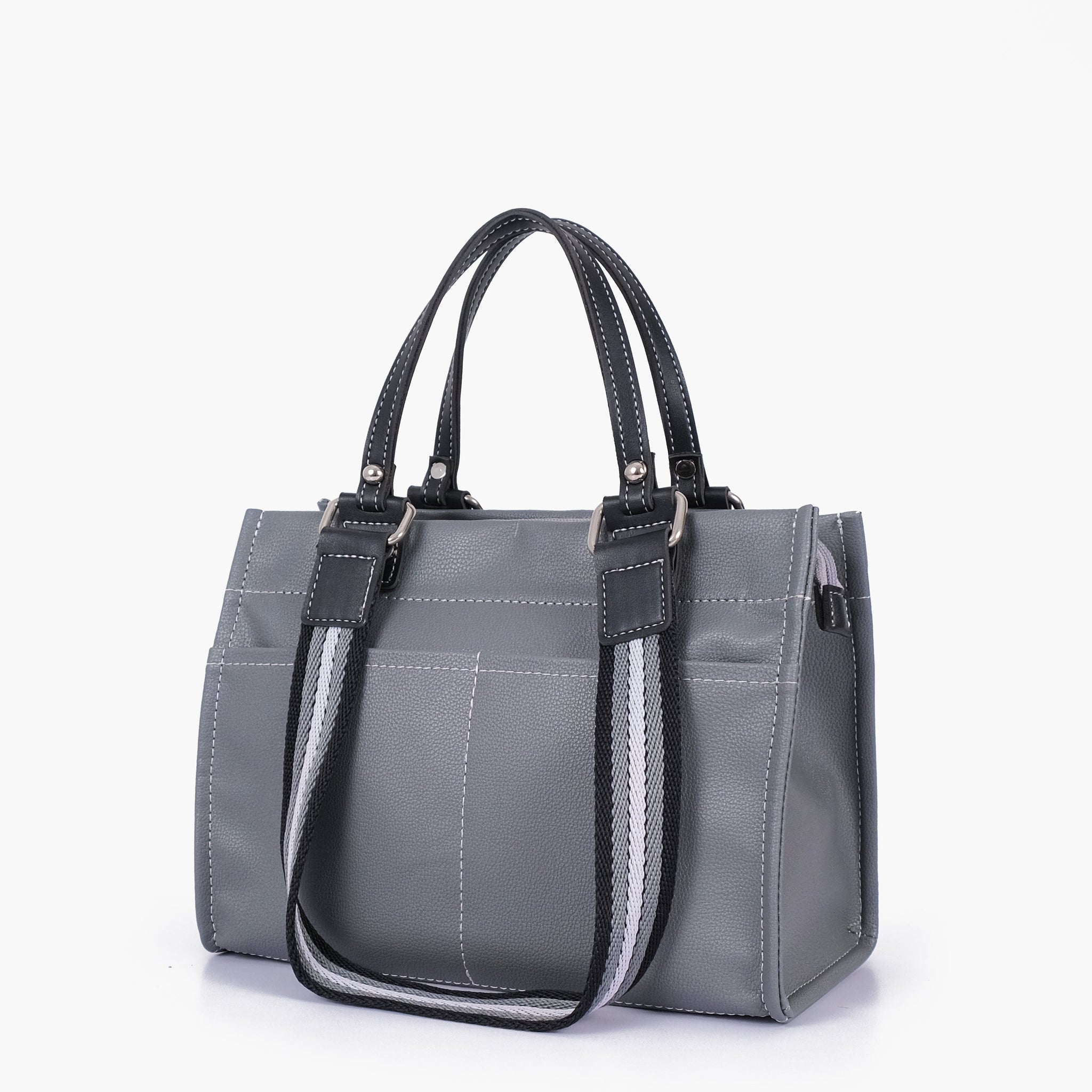 Buy Grey dual-pocket mini tote bag in Pakistan