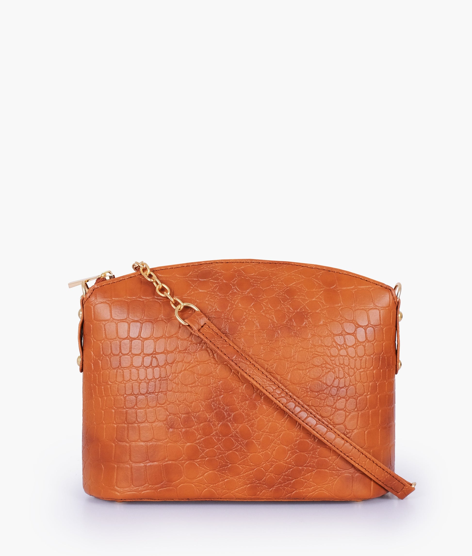 Buy Brown crocodile with chain strap cross-body bag in Pakistan