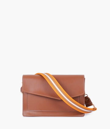 Buy Brown half flap cross-body bag in Pakistan