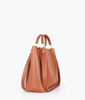 Buy Brown metal handle tote bag in Pakistan