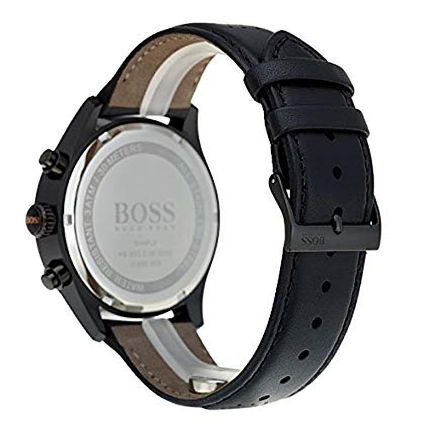 Buy Hugo Boss Mens Quartz Lather Strap Black Dial 44mm Watch - 1513550 in Pakistan