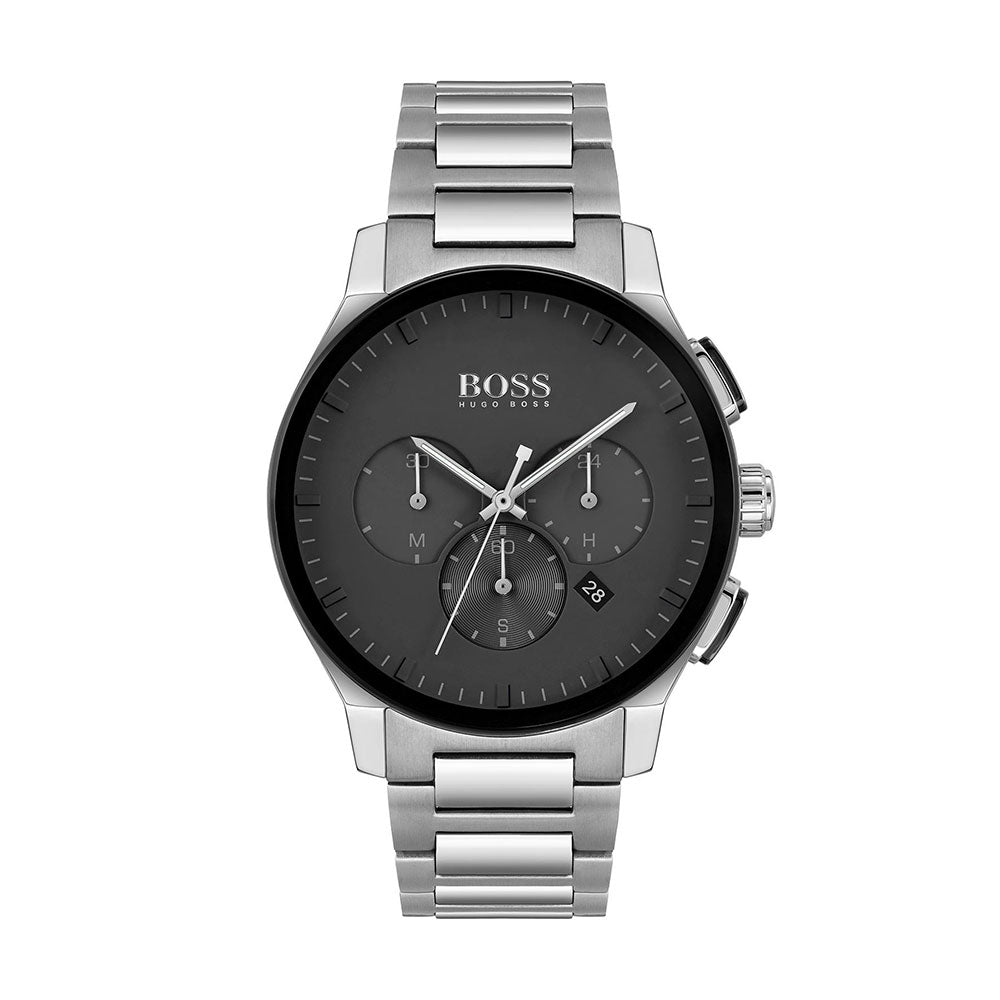 Buy Hugo Boss Mens Chronograph Quartz Stainless Steel Black Dial 44mm Watch - 1513762 in Pakistan