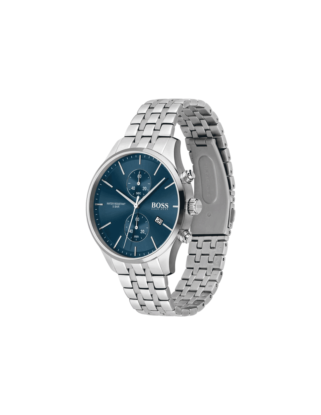 Buy Hugo Boss Mens Silver Stainless Steel Strap Blue Dial 42mm Watch - 1513839 in Pakistan