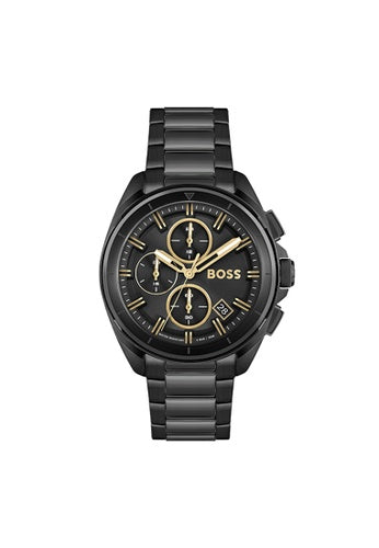 Buy Hugo Boss Volane Chronograph Black Dial Black Strap Mens Watch 45mm 5atm - 1513950 in Pakistan