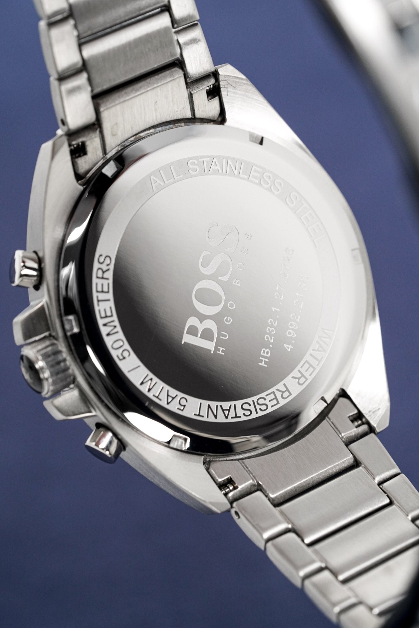 Buy Hugo Boss Mens Chronograph Quartz Stainless Steel Blue Dial 45mm Watch - 1513081 in Pakistan