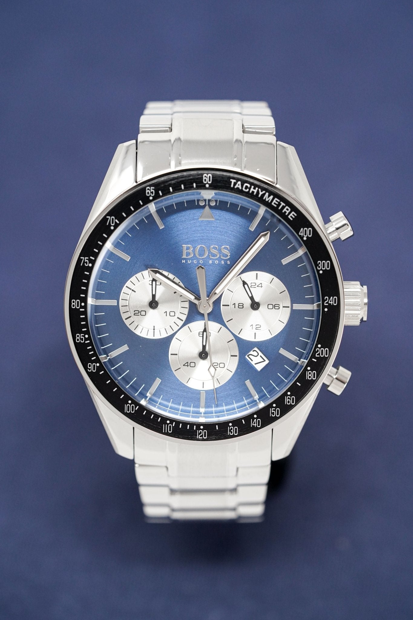 Buy Hugo Boss Mens Chronograph Quartz Stainless Steel Blue Dial 44mm Watch - 1513630 in Pakistan