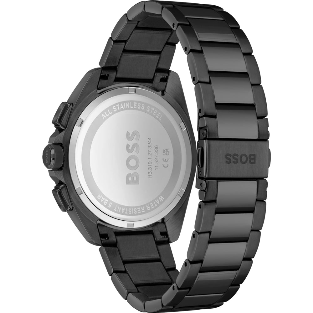 Buy Hugo Boss Volane Chronograph Black Dial Black Strap Mens Watch 45mm 5atm - 1513950 in Pakistan