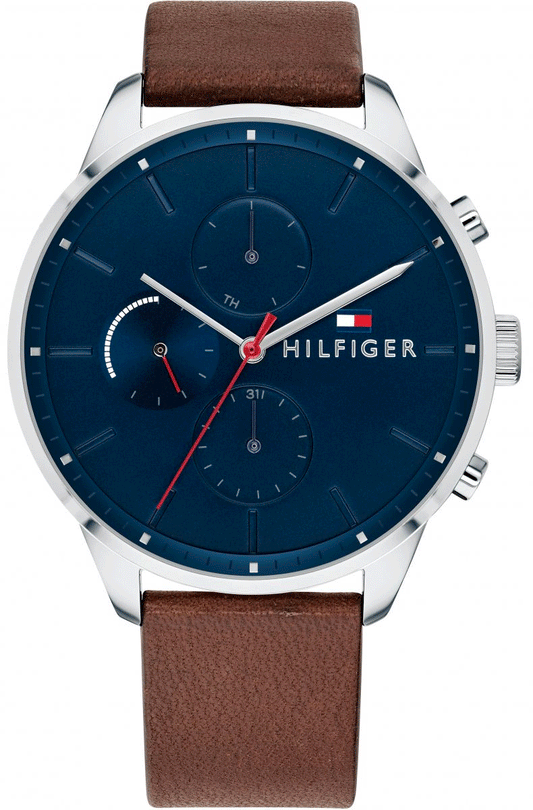 Buy Tommy Hilfiger Chase Black Dial Brown Leather Strap Watch for Men - 1791487 in Pakistan