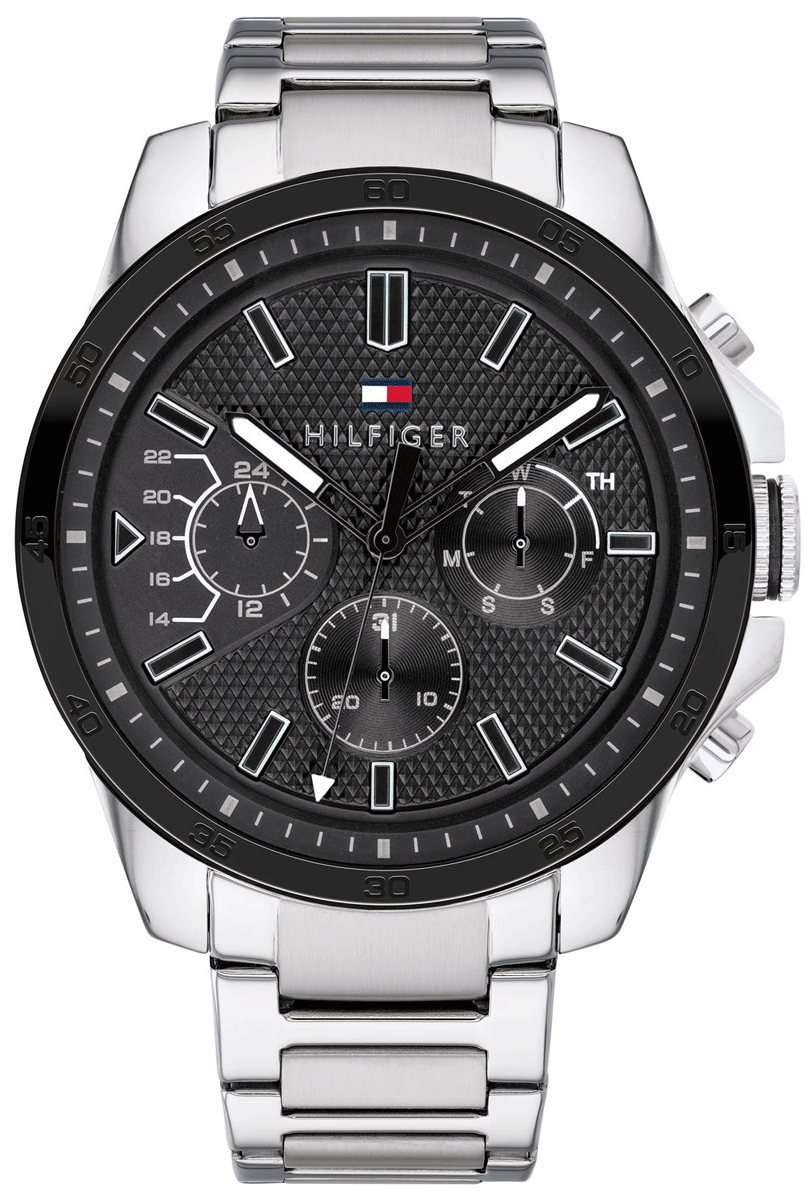 Buy Tommy Hilfiger Mens Quartz Stainless Steel Black Dial 48mm Watch - 1791564 in Pakistan