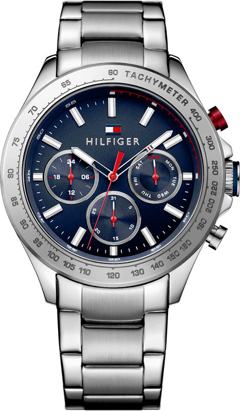 Buy Tommy Hilfiger Mens Quartz Stainless Steel Blue Dial 44mm Watch - 1791228 in Pakistan