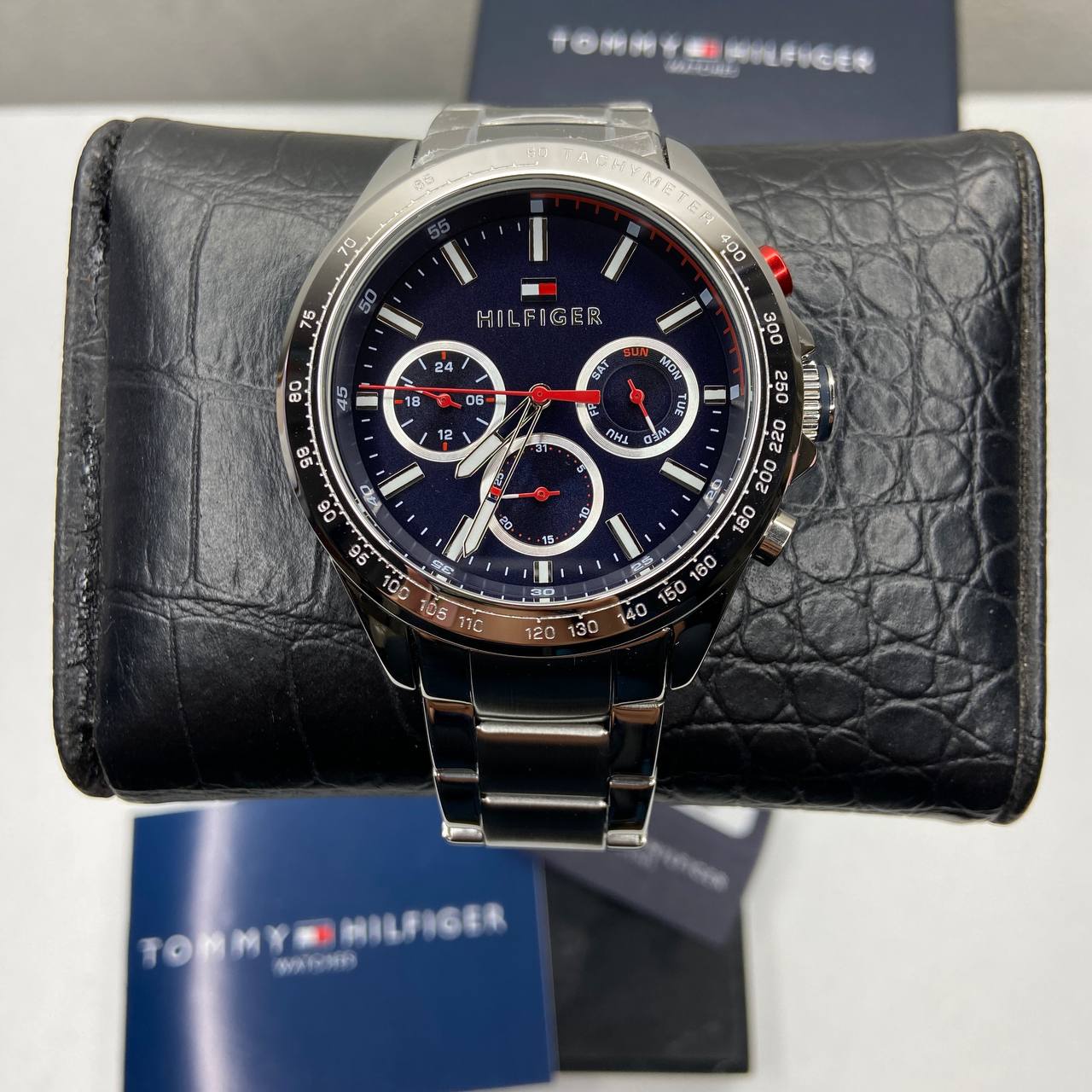 Buy Tommy Hilfiger Mens Quartz Stainless Steel Blue Dial 44mm Watch - 1791228 in Pakistan