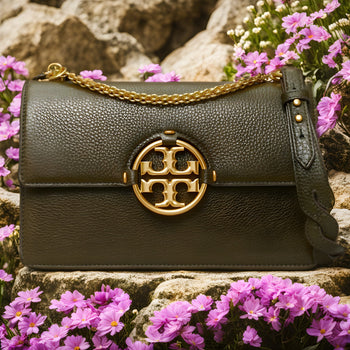 Tory Burch Small Lee Radziwill Diamond Quilted Leather Double Bag In Bistro  Brown
