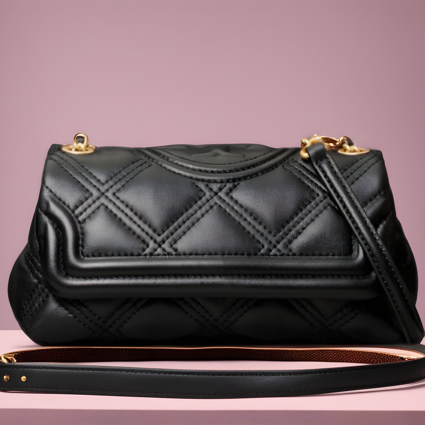 Tory burch soft fleming black hot sale