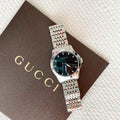 Buy Gucci G Timeless Black Dial Silver Steel Strap Watch for Women - YA126502 in Pakistan