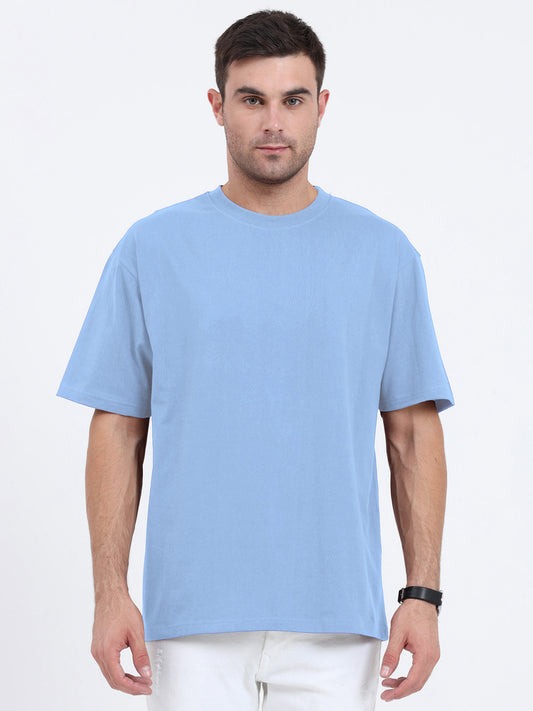 Buy Unisex Plain Crew Neck Short Sleeve T-Shirt - Baby Blue in Pakistan