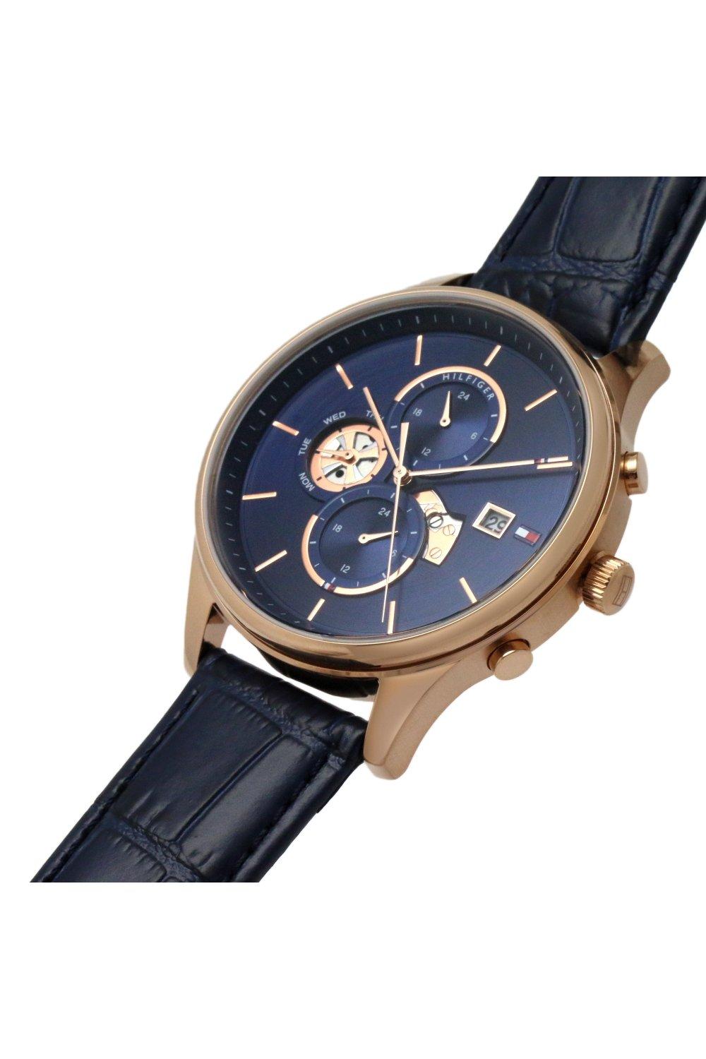 Buy Tommy Hilfiger Mens Quartz Blue Leather Strap Blue Dial 44mm Watch - 1710503 in Pakistan