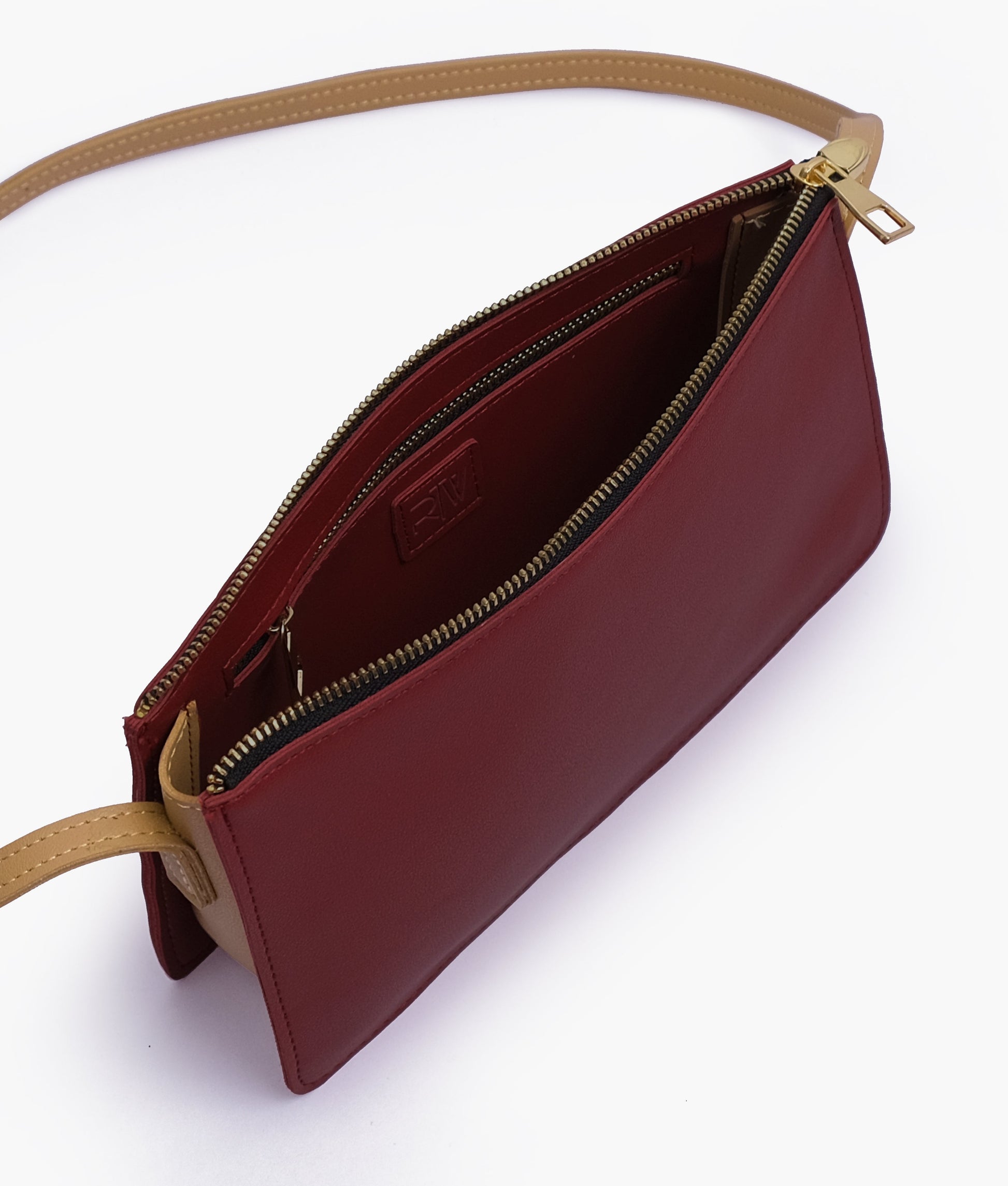 Buy Maroon and coffee flat purse in Pakistan