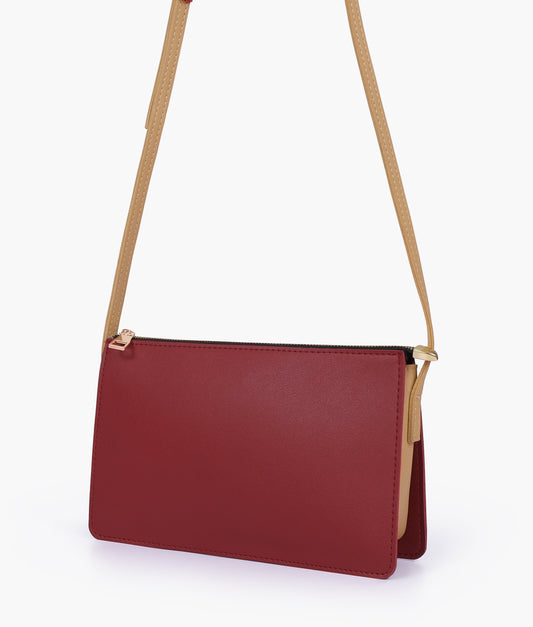 Buy Maroon and coffee flat purse in Pakistan