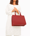 Buy Maroon box tote bag in Pakistan