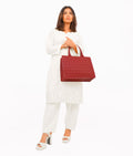 Buy Maroon box tote bag in Pakistan