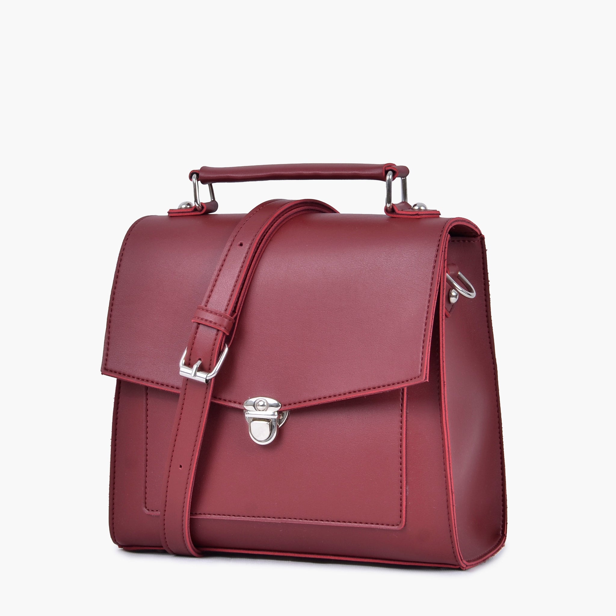 Buy Maroon push-lock messenger bag in Pakistan