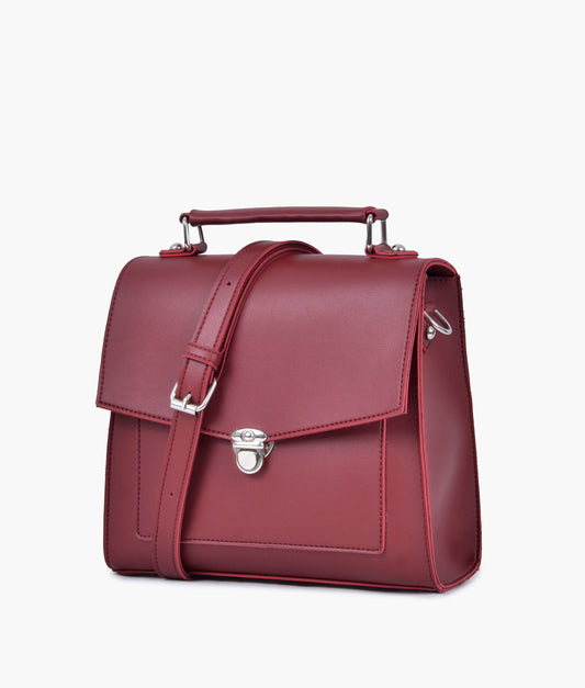 Buy Maroon push-lock messenger bag in Pakistan