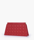 Buy Maroon quilted evening clutch with snap closure in Pakistan