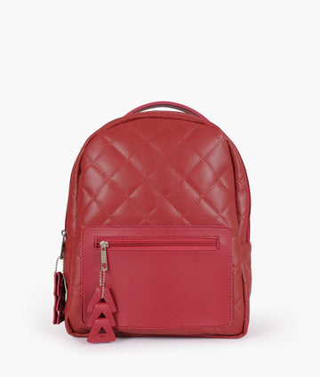 Buy Maroon quilted mini backpack in Pakistan