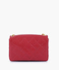 Buy Maroon quilted mini bag with chain in Pakistan