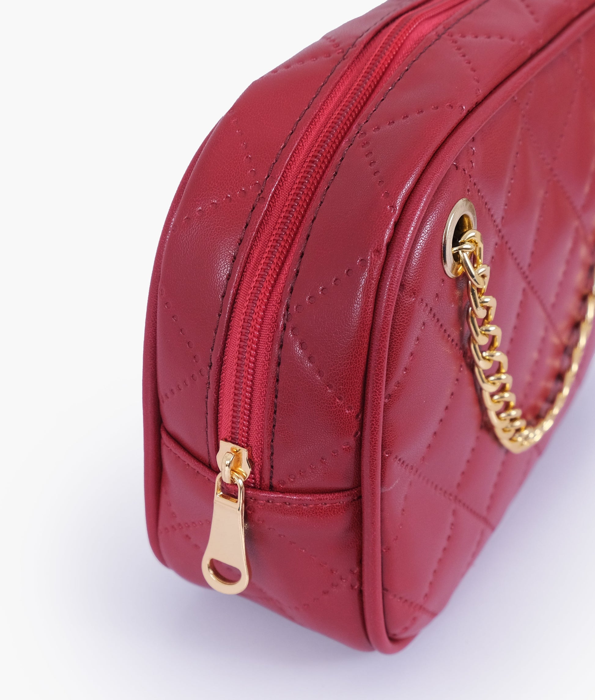 Buy Maroon quilted rectangle cross-body bag in Pakistan