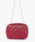 Buy Maroon quilted rectangle cross-body bag in Pakistan