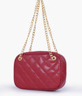 Buy Maroon quilted rectangle cross-body bag in Pakistan