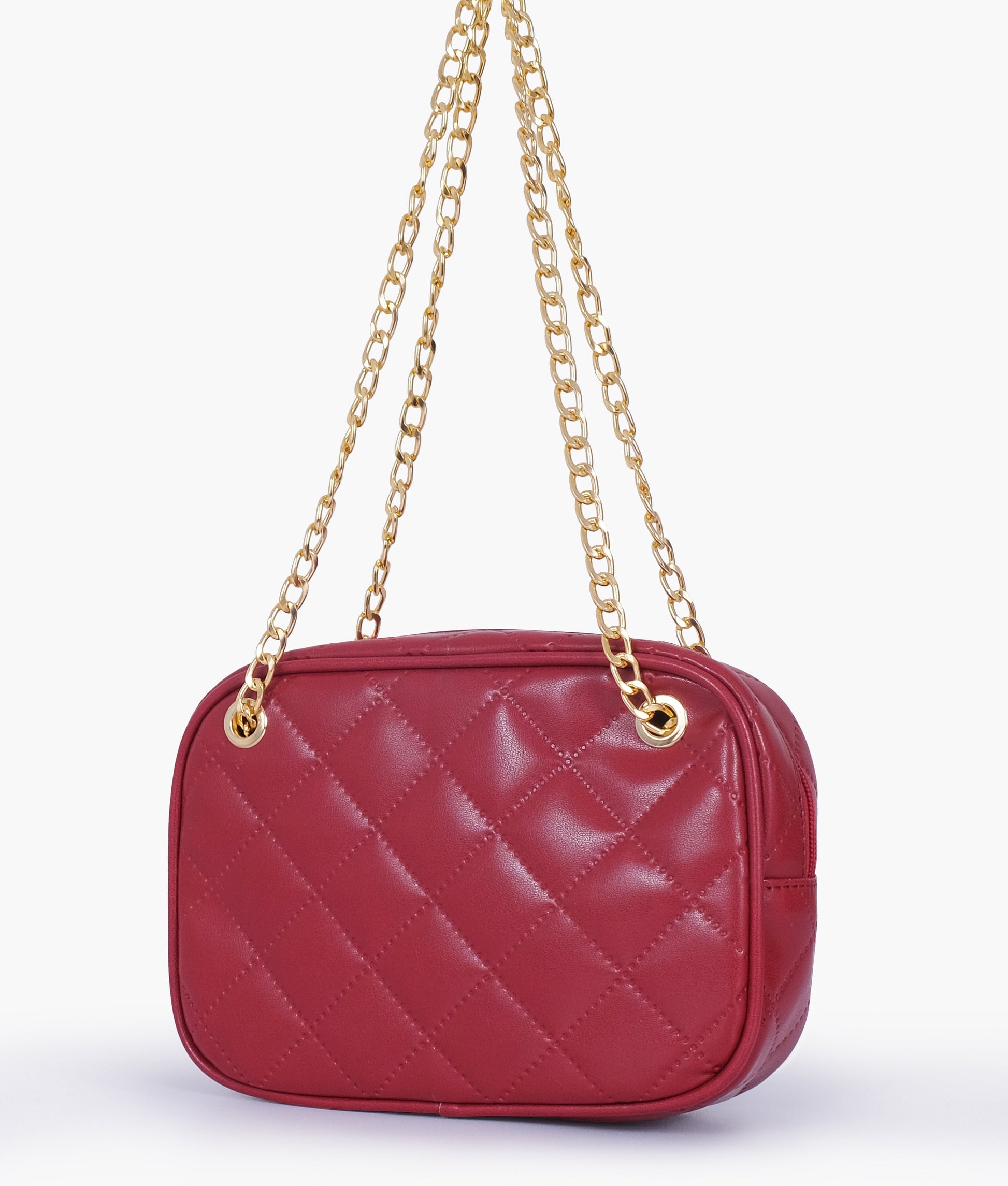 Buy Maroon quilted rectangle cross-body bag in Pakistan