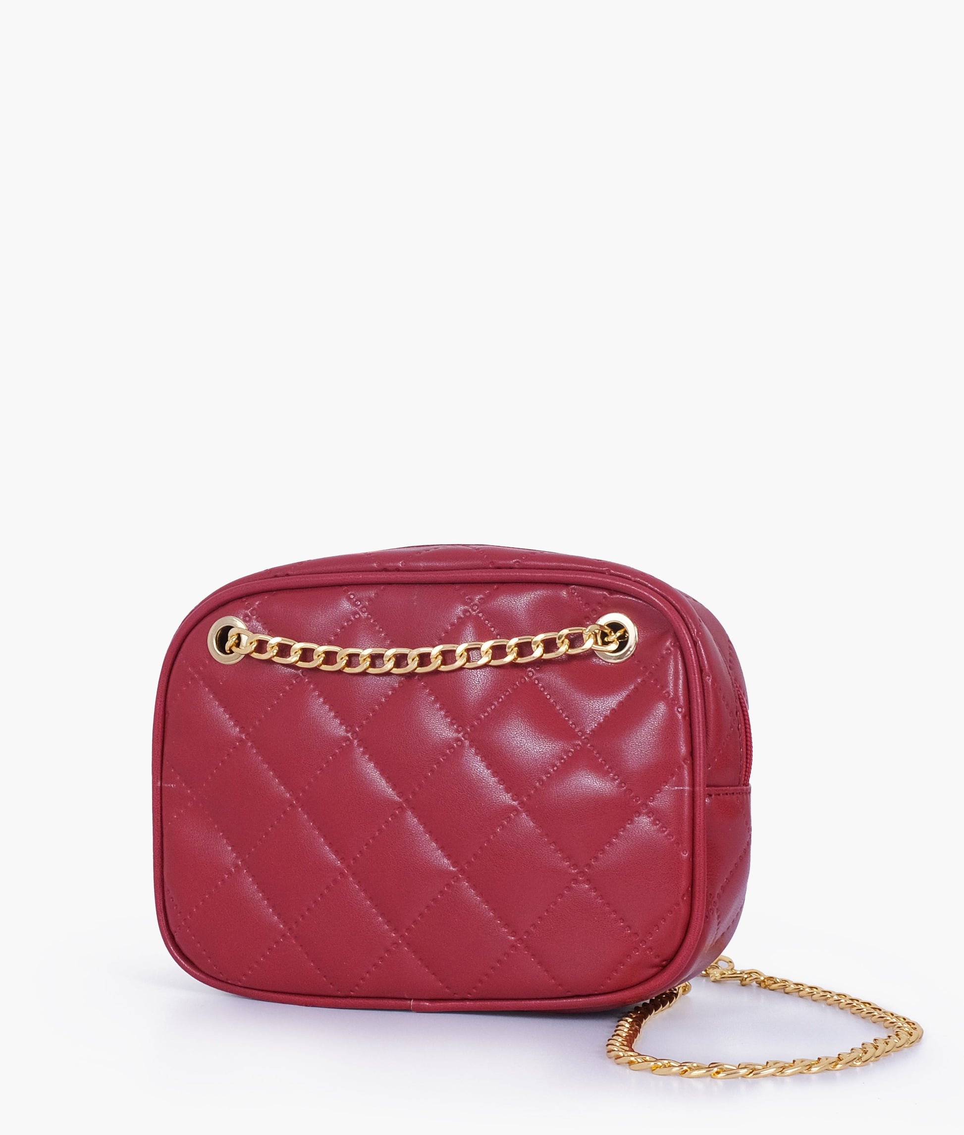 Buy Maroon quilted rectangle cross-body bag in Pakistan