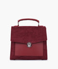 Buy Maroon suede push-lock messenger bag in Pakistan