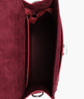 Buy Maroon suede push-lock messenger bag in Pakistan