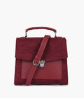 Buy Maroon suede push-lock messenger bag in Pakistan