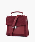 Buy Maroon suede push-lock messenger bag in Pakistan