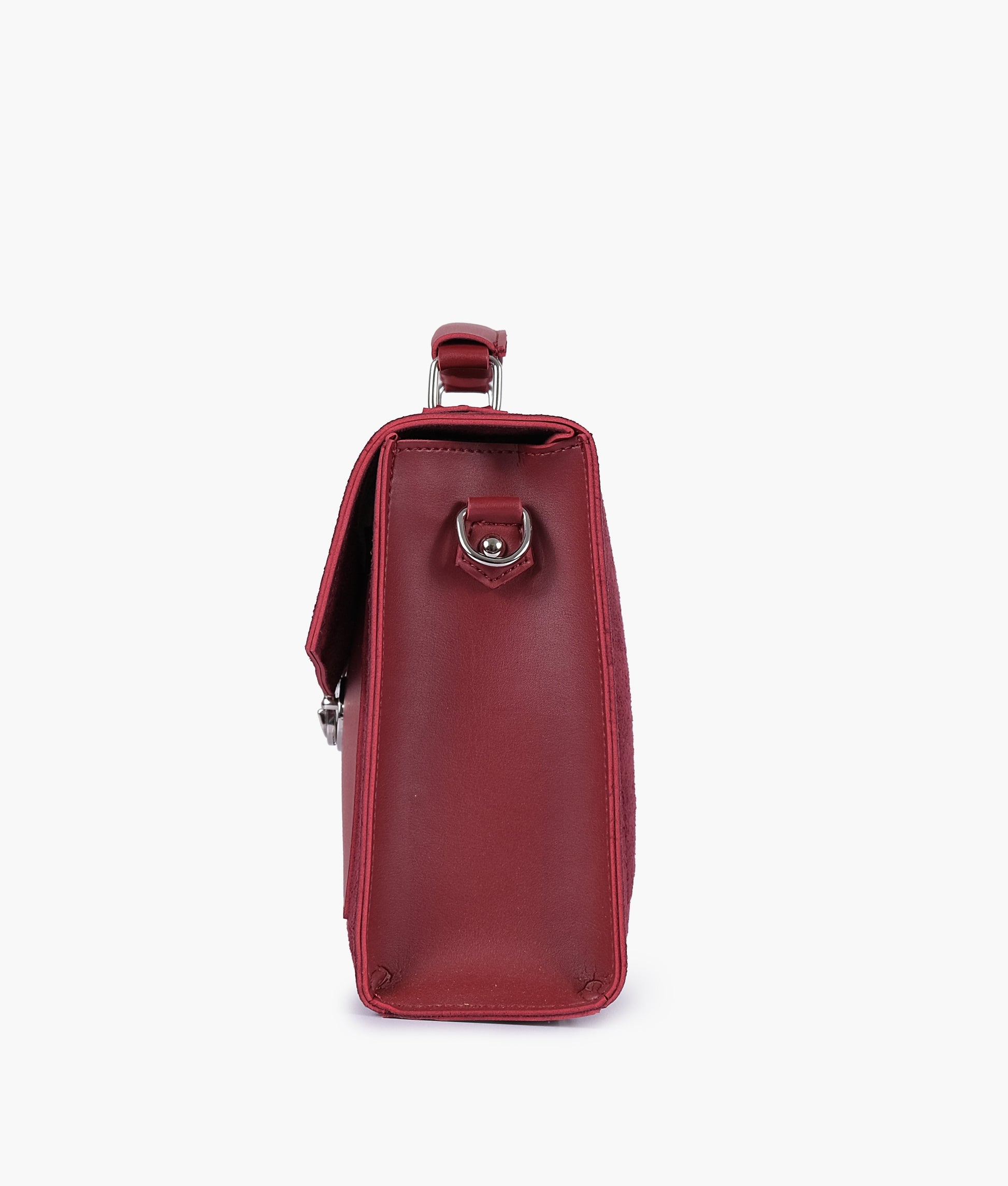 Buy Maroon suede push-lock messenger bag in Pakistan