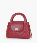 Buy Maroon flap quilted bag with top handle in Pakistan