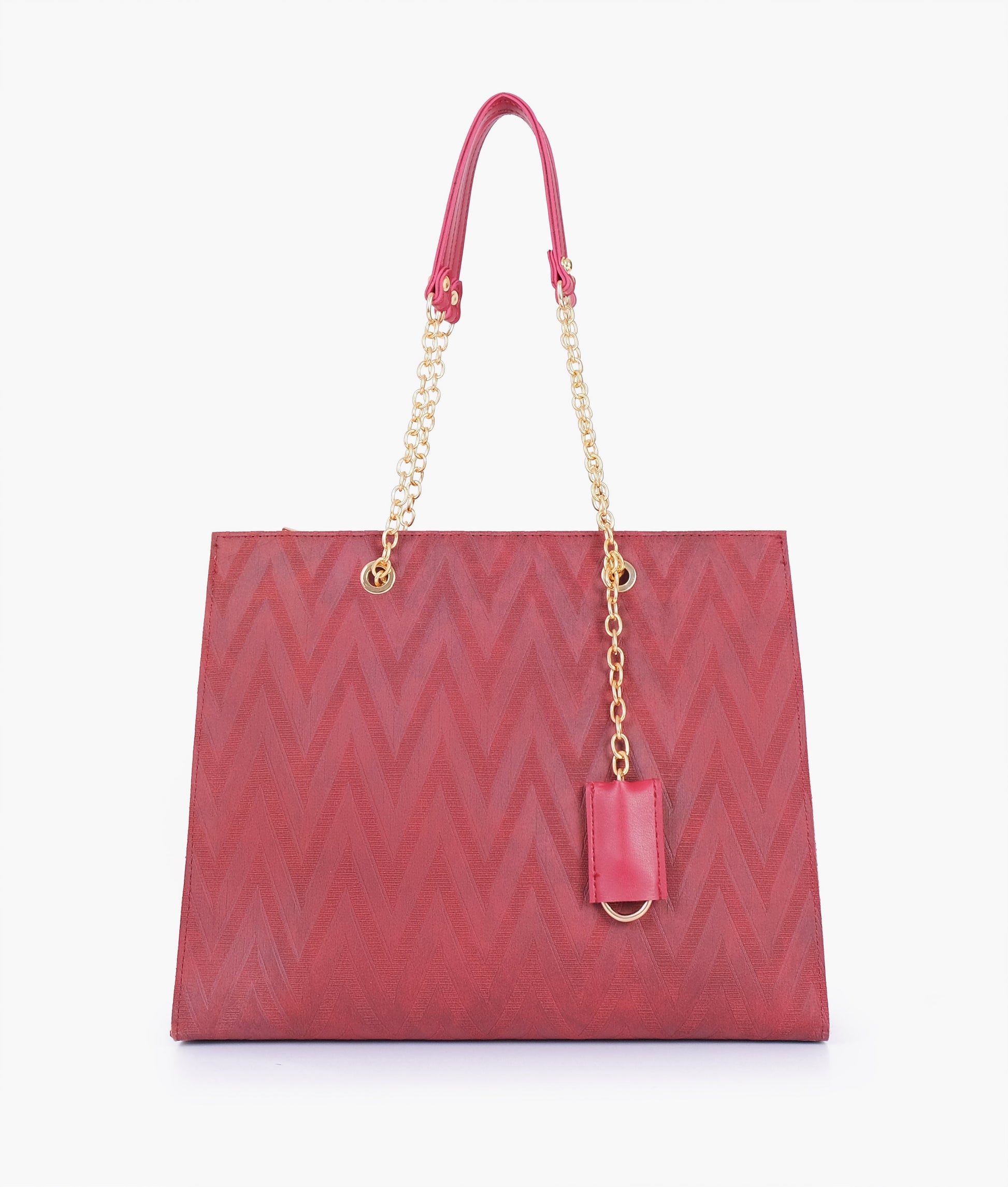 Buy Maroon zig-zag pattern tote in Pakistan