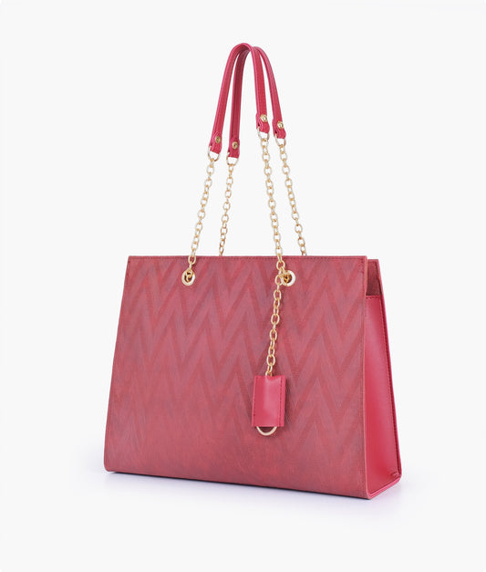 Buy Maroon zig-zag pattern tote in Pakistan