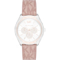 Buy Michael Kors Multifunction Silver Dial Leather Strap Watch for Women - Mk7206 in Pakistan