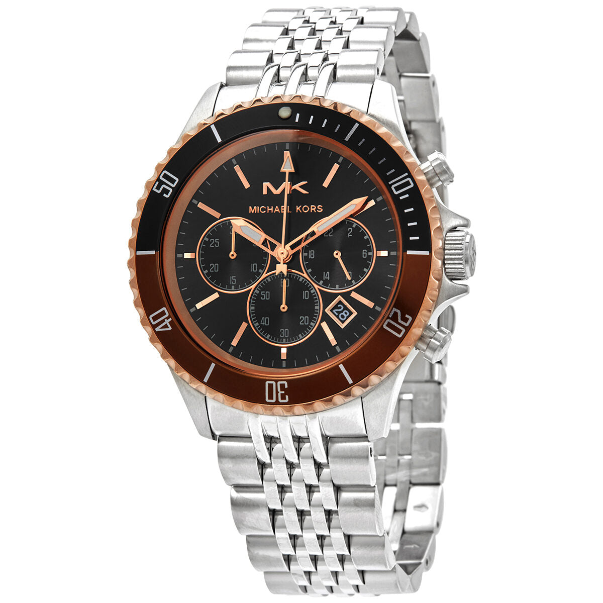 Buy Michael Kors Mens Silver Stainless Steel Black Dial 44mm Watch - Mk8725 in Pakistan